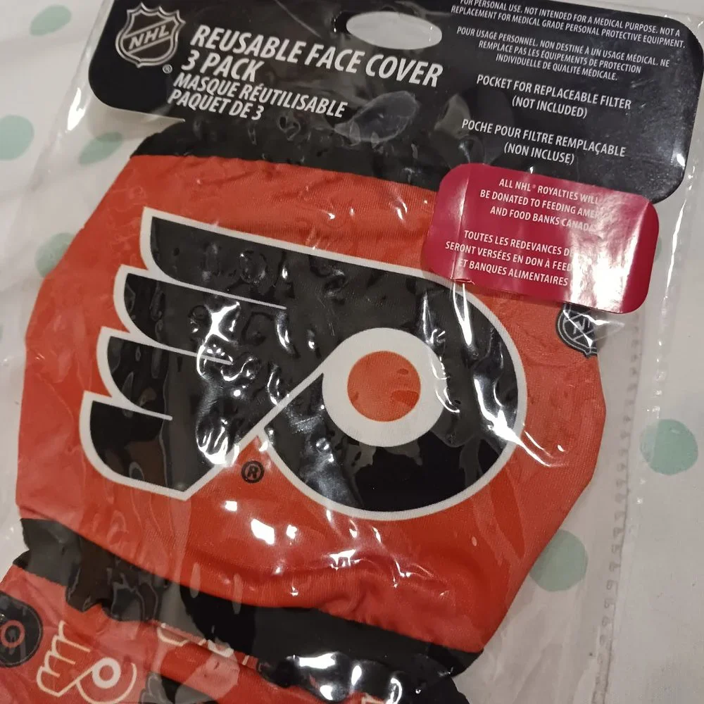 NWT! NHL FLYERS Face Masks (3pk)